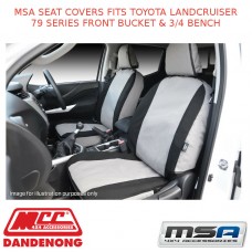 MSA SEAT COVERS FITS TOYOTA LANDCRUISER 79 SERIES FRONT BUCKET & 3/4 BENCH