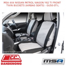 MSA SEAT COVERS FITS NISSAN PATROL WAGON Y62 FRONT TWIN BUCKETS (AIRBAG SEATS)