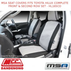 MSA SEAT COVERS FITS TOYOTA HILUX COMPLETE FRONT & SECOND ROW SET - HL165CO