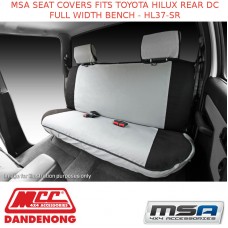 MSA SEAT COVERS FITS TOYOTA HILUX REAR DC FULL WIDTH BENCH - HL37-SR