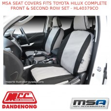 MSA SEAT COVERS FITS TOYOTA HILUX COMPLETE FRONT & SECOND ROW SET - HL40379CO