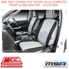 MSA SEAT COVERS FITS TOYOTA HILUX COMPLETE FRONT & 2ND ROW SET - HL41379CO