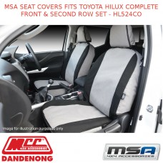 MSA SEAT COVERS FITS TOYOTA HILUX COMPLETE FRONT & SECOND ROW SET - HL524CO