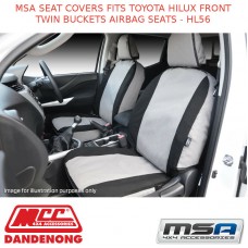 MSA SEAT COVERS FITS TOYOTA HILUX FRONT TWIN BUCKETS AIRBAG SEATS - HL56