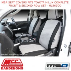 MSA SEAT COVERS FITS TOYOTA HILUX COMPLETE FRONT & SECOND ROW SET - HL569CO