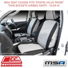 MSA SEAT COVERS FITS TOYOTA HILUX FRONT TWIN BUCKETS AIRBAG SEATS - HL59-W