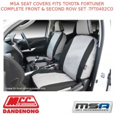 MSA SEAT COVERS FITS TOYOTA FORTUNER COMPLETE FRONT & SECOND ROW SET -TFT0402CO