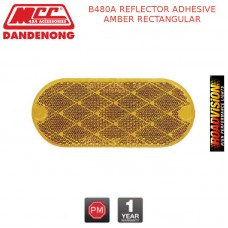 B480A REFLECTOR ADHESIVE AMBER RECTANGULAR