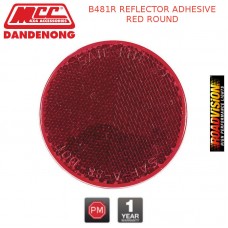 B481R REFLECTOR ADHESIVE RED ROUND