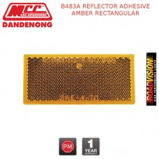 B483A REFLECTOR ADHESIVE AMBER RECTANGULAR