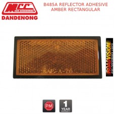 B485A REFLECTOR ADHESIVE AMBER RECTANGULAR