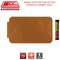 B489A SPITFIRE REFLECTOR ADHESIVE AMBER RECT