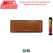 BR61A REFLECTOR ADHESIVE AMBER RECTANGULAR