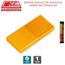 BRREFA REFLECTOR ADHESIVE AMBER RECTANGULAR