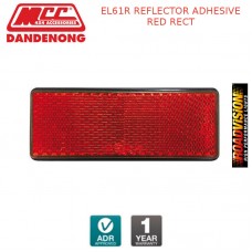 EL61R REFLECTOR ADHESIVE RED RECT