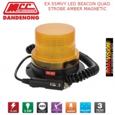 EX-55MVY LED BEACON QUAD STROBE AMBER MAGNETIC