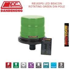 RB165PG LED BEACON ROTATING GREEN DIN POLE