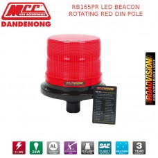 RB165PR LED BEACON ROTATING RED DIN POLE