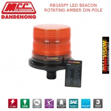 RB165PY LED BEACON ROTATING AMBER DIN POLE