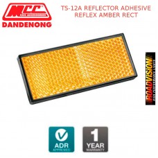 TS-12A REFLECTOR ADHESIVE REFLEX AMBER RECT