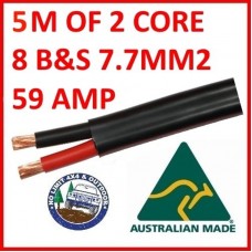 5M OF 2 CORE 8 B&S 59 AMP BATTERY WIRE CABLE TRUCK BOAT CAR WIRING B N S ROLL