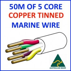 50M OF 5 CORE .5mm2 WIRE MARINE TINNED COPPER TRAILER CABLE BOAT 12V TWIN METRE 