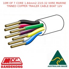 10M OF 7 CORE 1.84mm2 23/0.32 WIRE MARINE TINNED COPPER TRAILER CABLE BOAT 12V 