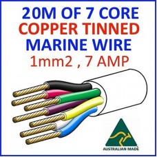 20M OF 7 CORE 1mm2 32/0.2 WIRE MARINE TINNED COPPER TRAILER CABLE BOAT 12V TWIN