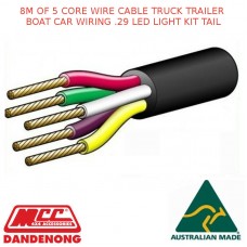 8M OF 5 CORE WIRE CABLE TRUCK TRAILER BOAT CAR WIRING .29 LED LIGHT KIT TAIL