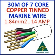 30M OF 7 CORE 1.84mm2 23/0.32 WIRE MARINE TINNED COPPER TRAILER CABLE BOAT 12V