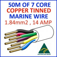 50M OF 7 CORE 1.84mm2 23/0.32 WIRE MARINE TINNED COPPER TRAILER CABLE BOAT 12V